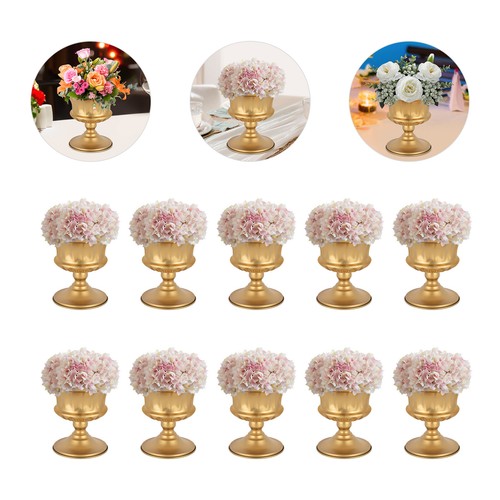 Jarrón de 10 piezas de centro de mesa de boda de hierro de tamaño mini para decoración de bodas fiestas hágalo usted mismo diversión - Imagen 2 de 20