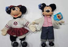 Vtg Applause Mickey Mouse Mickey Minnie Plush Doll Figures Retired 10"