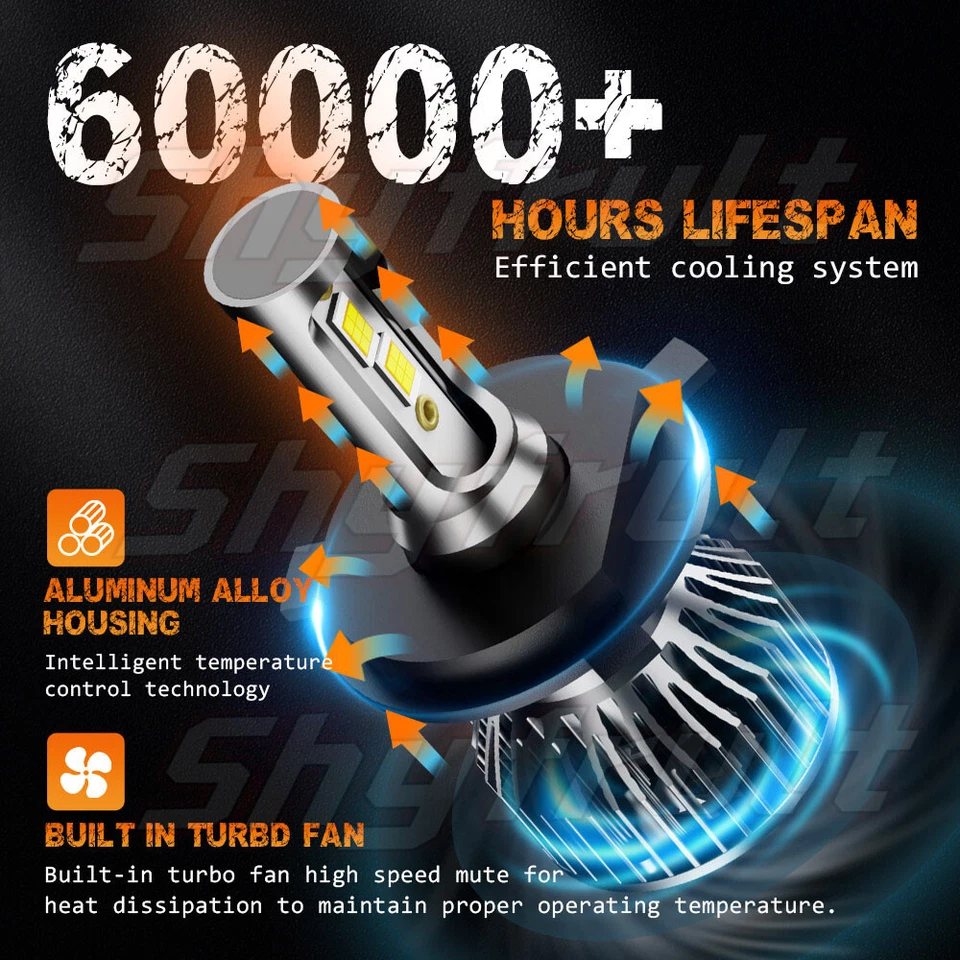 4pcs '' LED Headlights Hi/Lo For Chevrolet R1500 R2500 Suburban 1989-1991 Foto 2 de 4