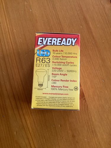 2 x Eveready 7.8w (=50w) ES R63 (R64) Reflector LED Warm White Light Bulb - Picture 2 of 4