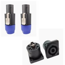 2 Pairs Loudspeaker Speakon 4 Pole Plug Socket Connector Female Male