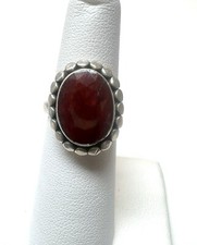 Sterling Silver 7.25ct Oval Natural Ruby Ring Sz 5