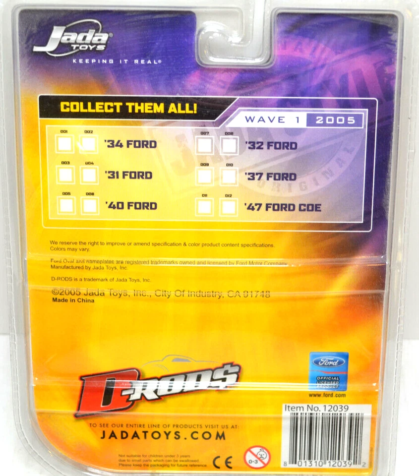 Jada Toys D-Rods '32 1932 Ford Green 2005 Wave 1 Die-Cast 1/64 Scale - Image 3 of 3