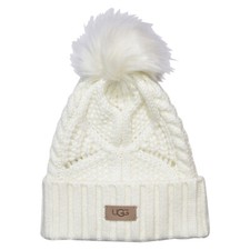 Ugg Cable Women's Knit Beanie Winter Hat with Pom