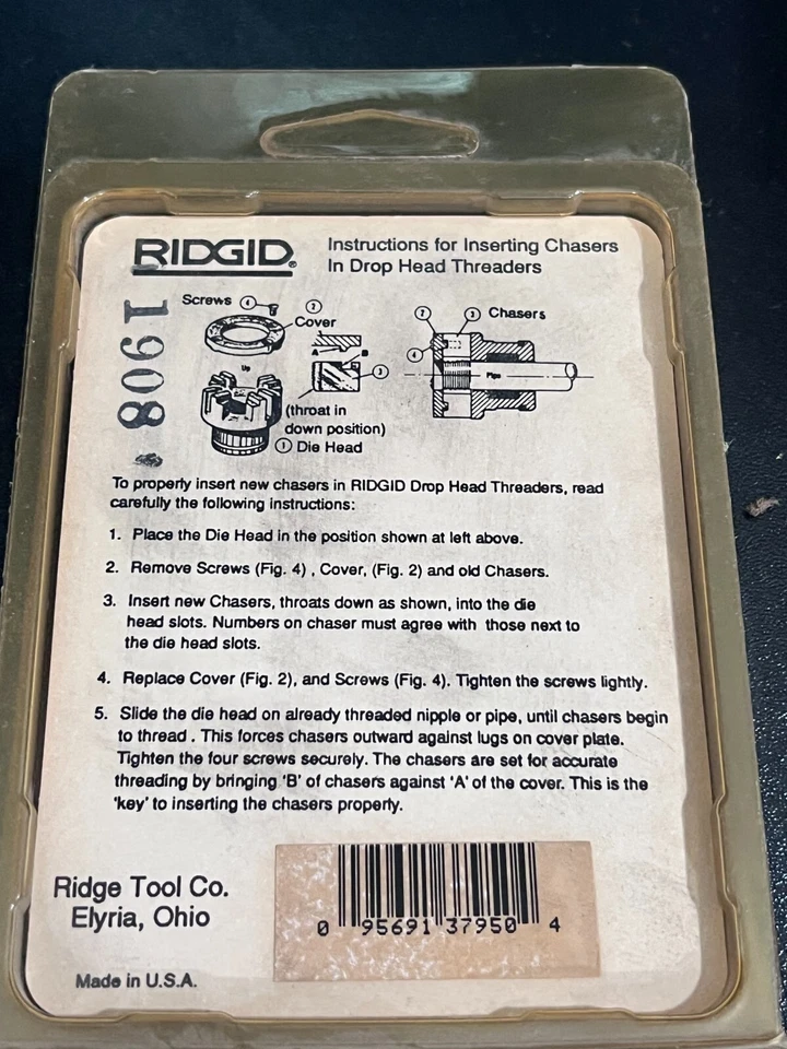 Troqueles de tubería de acero de aleación RIDGID 1/4" NPSM 37950 - 1 paquete Foto 3 de 4