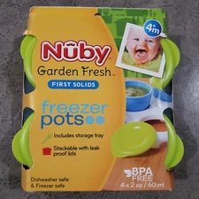 Baby Food Nuby Freezer Pots - Stackable - 4 Containers w/ Leak Proof Lids