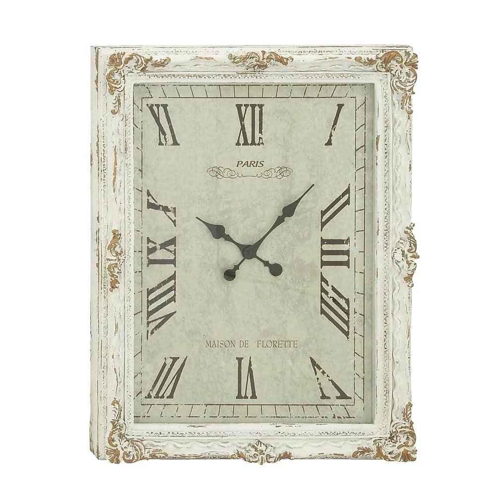 Rústico/primitivo de madera blanca Relojes de pared