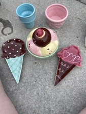 Cup Set Blue Ice Cream Waffle Cone Plates Covered Dish Bowls Quan Zhou Weisheng