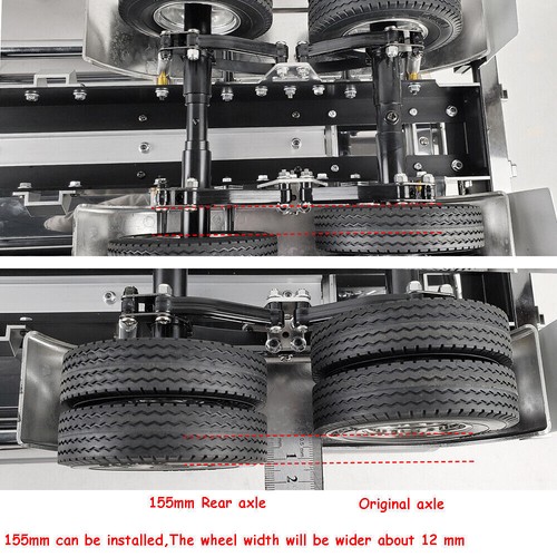 Upgrade Metal Rear Wheel Axle for 1:14 Tamiya Tractor Trailer 1/10 RC Truck DIY - Picture 11 of 15