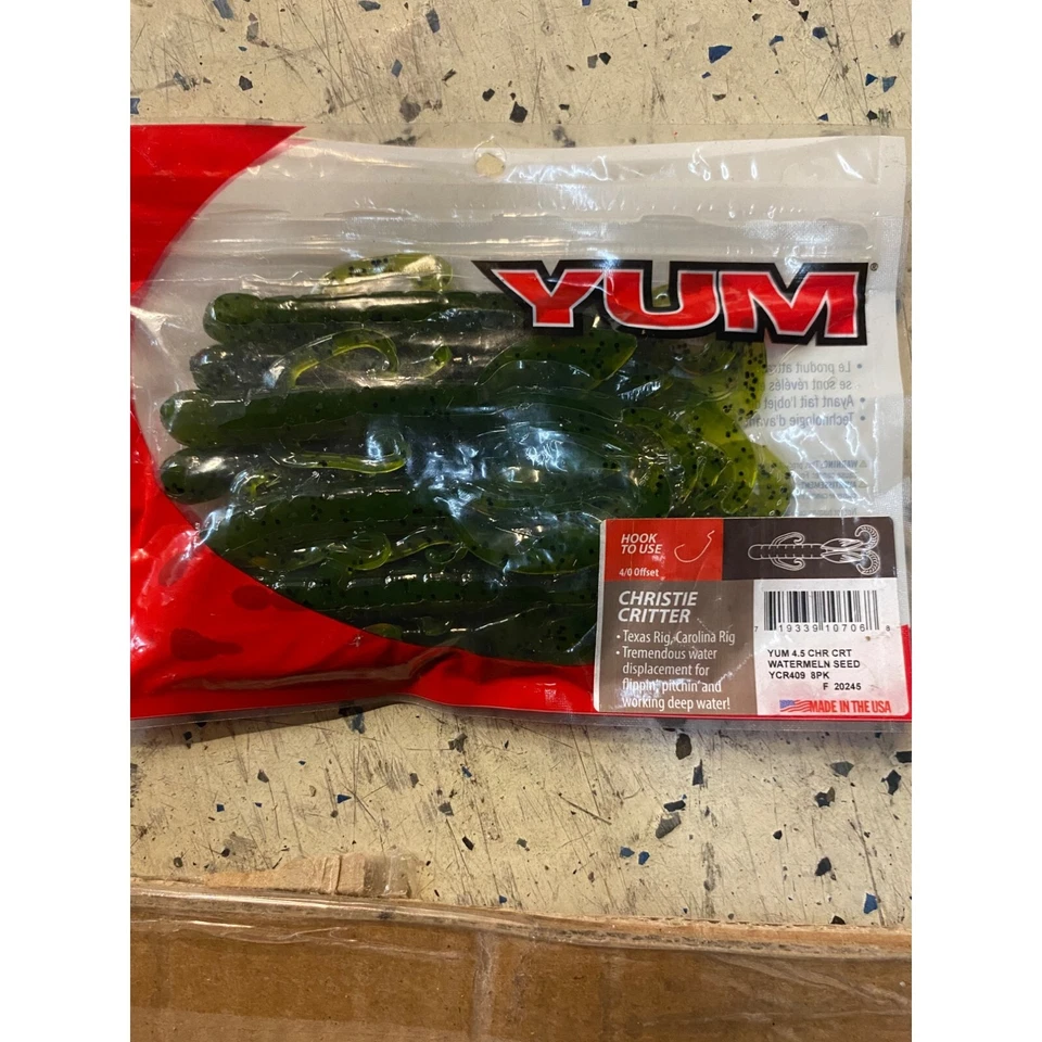 Мягкая пластиковая рыболовная приманка YUM Baby Christie Critter 4,5 дюйма (8 упаковок) X 3 упаковки - Изображение 2 из 3