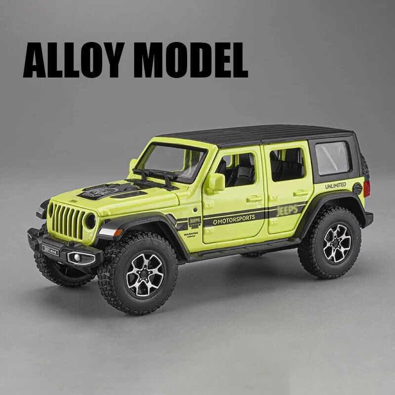 1:32 Jeep Wrangler Sahara Alloy Metal Diecast Model Car Sound Light Off-Road Toy - Image 2 of 4