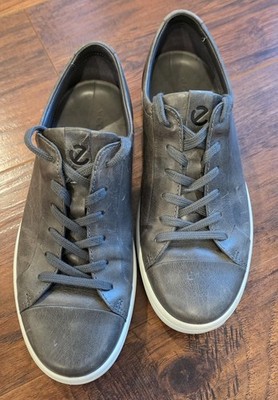 ECCO SOFT 7 CITY GREY/WHITE LEATHER SNEAKER US SIZE 7 - 7.5/EU SIZE 41