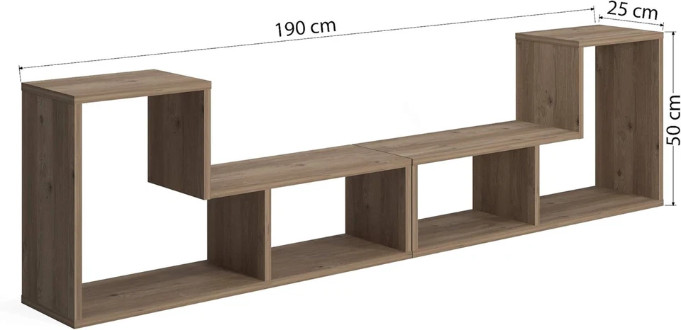 Modulo Componibile Formato Da Due Pezzi per Creare Mobile Da Soggiorno Porta TV - Immagine 2 di 4