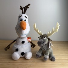Ty Beanie Baby Frozen Sven Olaf Disney Plush Stuffed Animal Lot