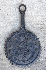 Vintage BATSTO HISTORIC SITE George Washington Cypher Cast Iron Trivet