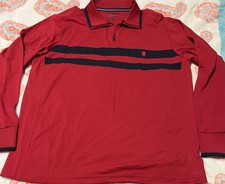IZOD Mens Large Sleeve Red 1/4 Zip Pullover