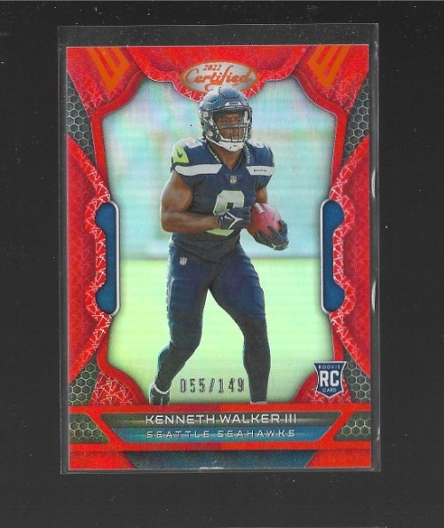 2022 Panini Certified #108 Kenneth Walker RC Mirror Orange #/149 Seahawks