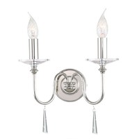 Wandleuchte Candela 6 In Nickel 2-Flmg Klassisch Design Wand Lampe Wohnzimmer