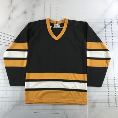 Vintage Maska Eishockey Trikot Jungen Large Schwarz Boston Bruins NHL Blank