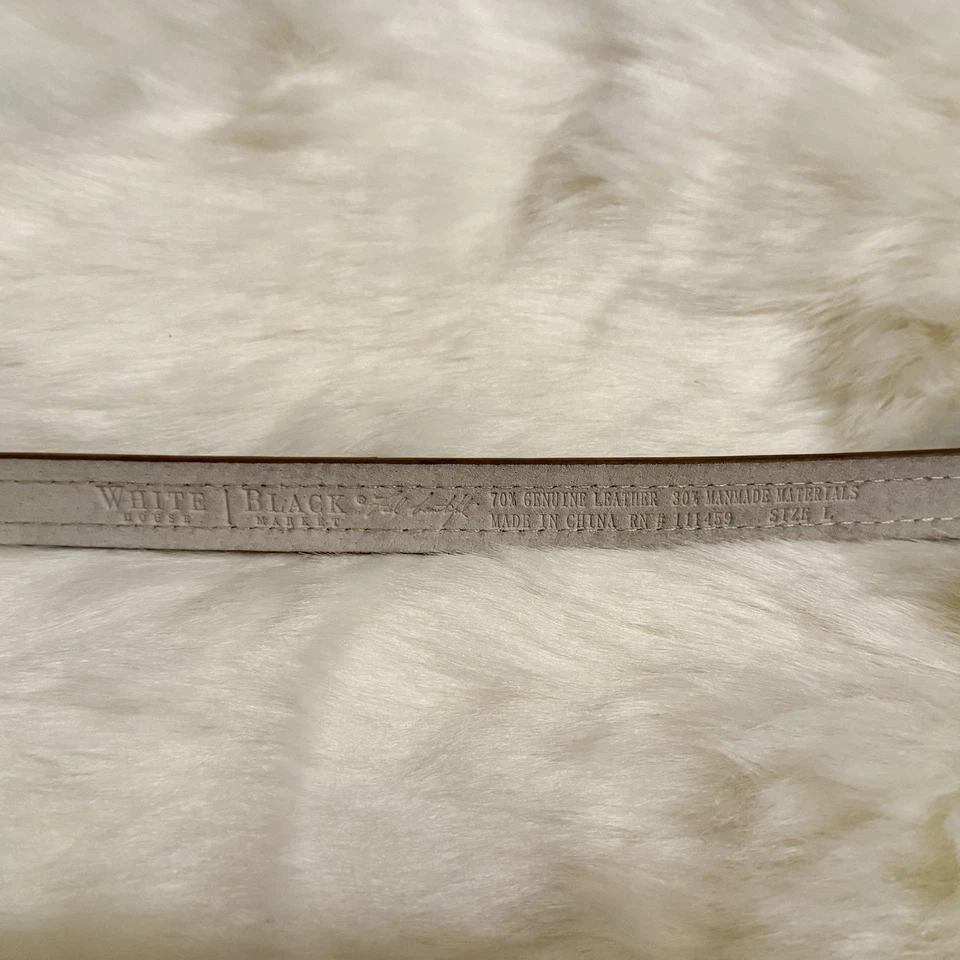 Cinturón borla gamuza negro y tostado White House Black Market para mujer, talla L Foto 4 de 4