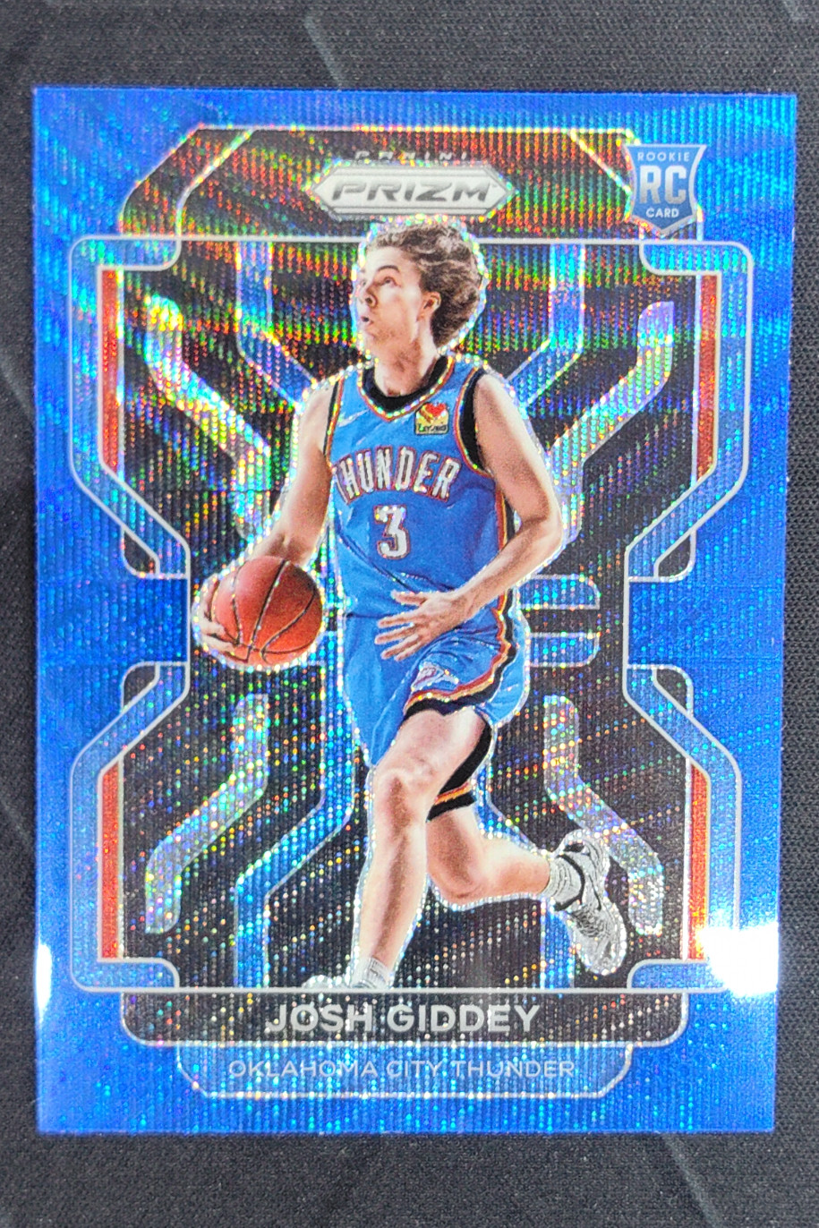 2021-22 Panini Prizm Josh Giddey Prizms Blue Wave RC #301 Thunder OKC