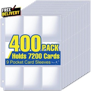 3 ring card sleeves Jumbo Big Card Protector Sleeves for Binder memorabilia photos and documents with the highest standard in safe storage ABLY 720 Pocket Double Sided