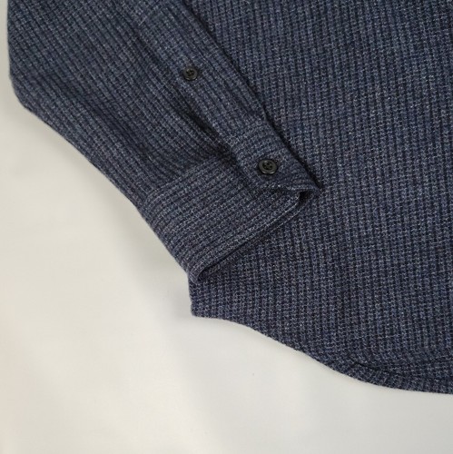 Taylor Stitch Saddler Shirt Men's 40 (Medium) 80% Wool Blend Blue Midnight Check - Picture 4 of 6