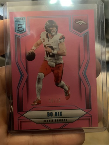 2025 Donruss Elite Bo Nix FOTL Pink 10/13 Jersey Number Match🔥🔥