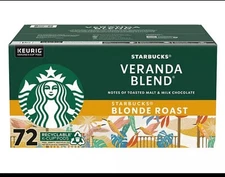 DELICIOUS Starbucks Blonde Roast K-Cup Coffee Pods, Veranda Blend, 72 ct.