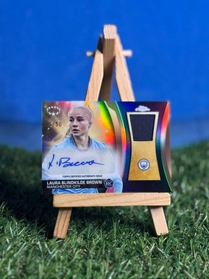 2024-25 Topps Chrome UWCL Gold Laura Blindkilde Brown Auto Relic RC /50 Rookie