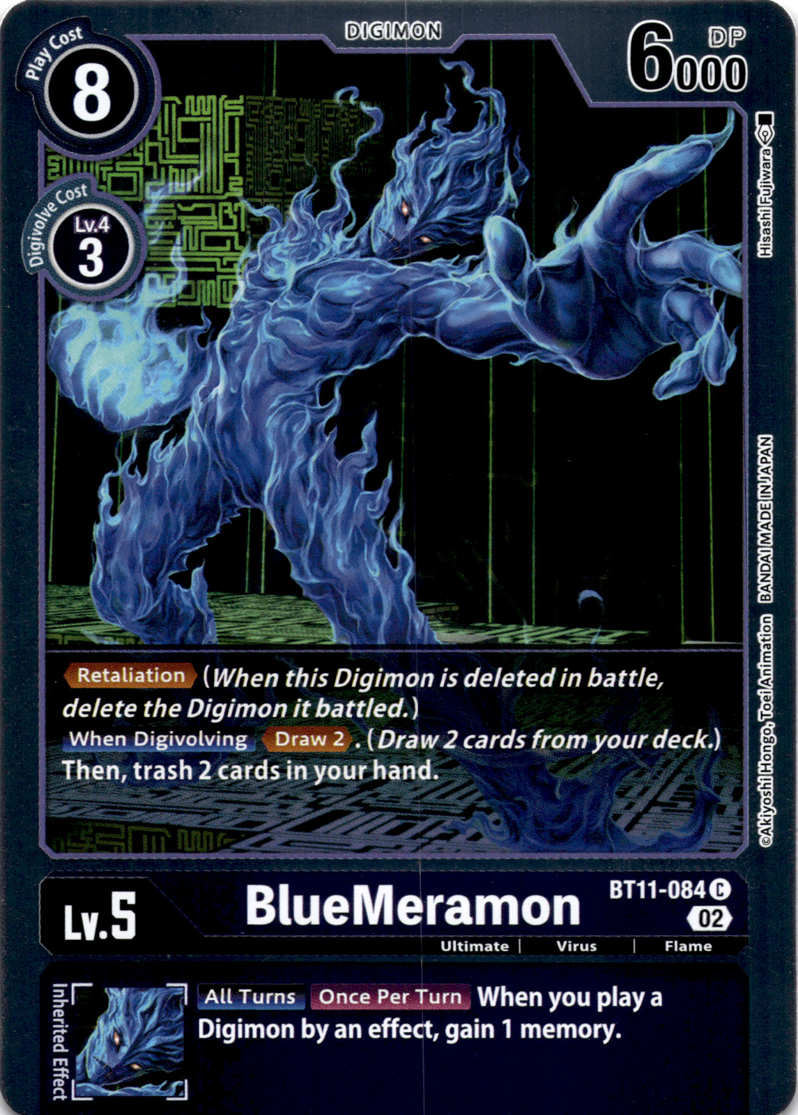 Digimon BlueMeramon BT11-084 C Foil NM/M Dimensional Phase