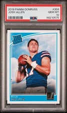 Josh Allen Rookie Card 2018 Panini Donruss PSA 10 Buffalo Bills RC Chaser Pack