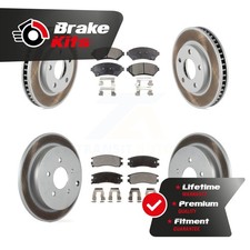 Front Rear Coated Disc Brake Rotor Ceramic Pad Kit For 2002-2004 Pontiac Montana