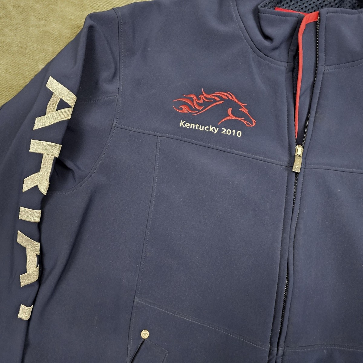 Veste coupe-vent femme Ariat bleue M pluie imperméable fermeture éclair