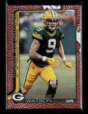 2026 Topps Chrome Football #112 Christian Watson Leather Football Refractor