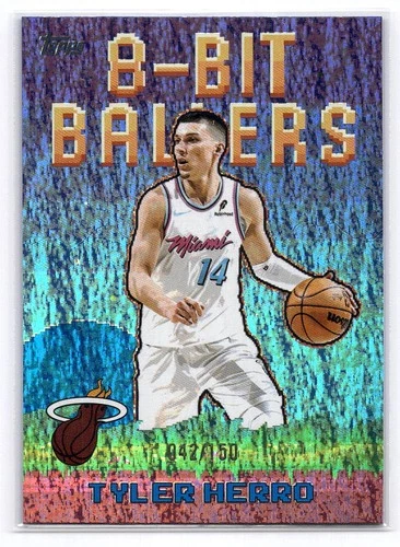 2025-26 Topps 8-Bit Ballers #8B-2 Tyler Herro Blue Holo Foil 8 /150 Heat Bucks