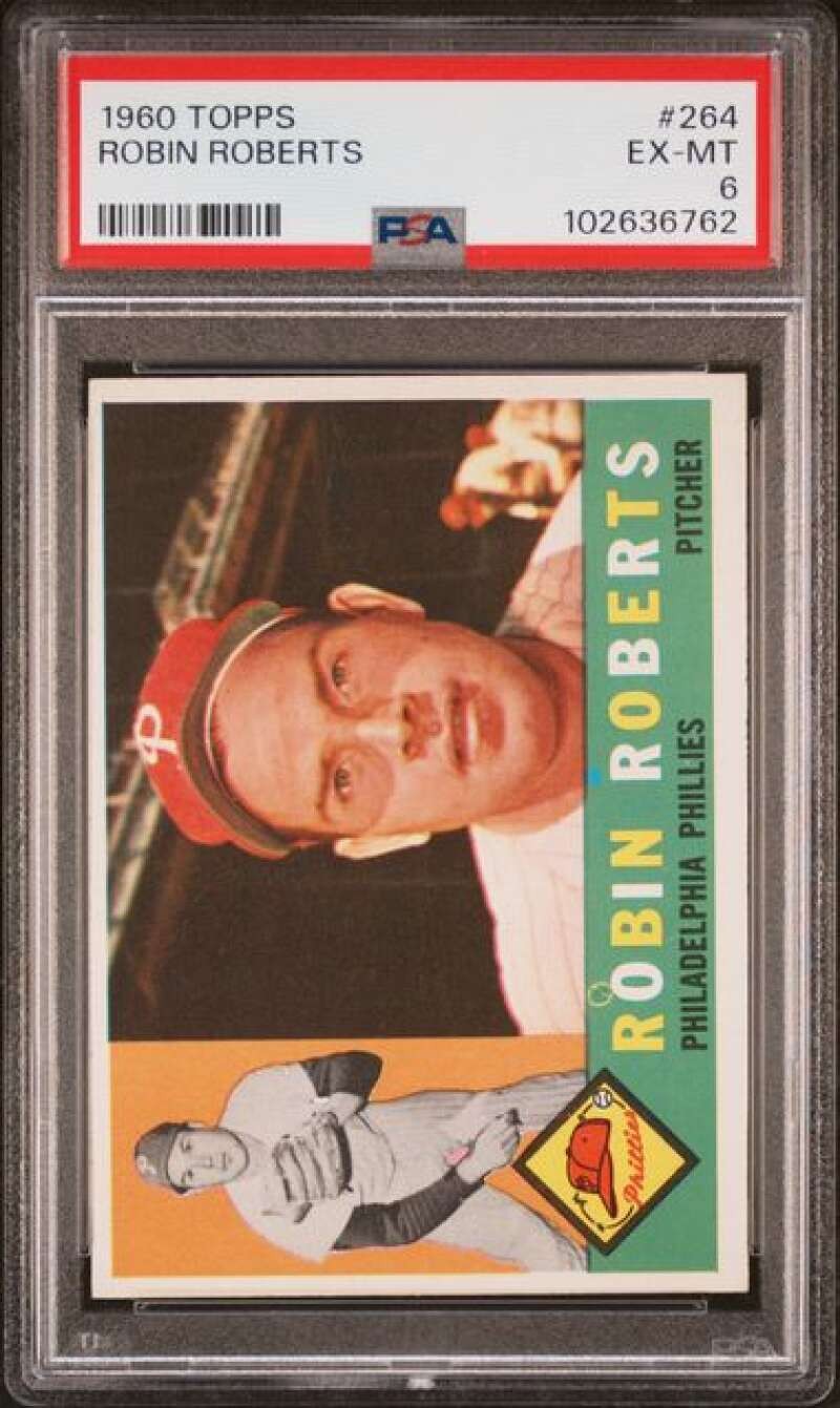 1960 Topps #264 Robin Roberts PSA 6 Philadelphia Phillies  (6762)