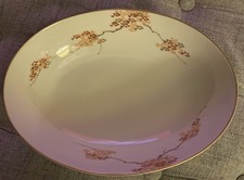 Fukagawa Arita Hand Painted Maple Leaf Oval Vegetable Bowl Patt 905 Gold Trim
