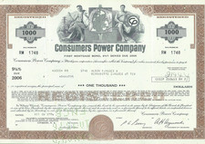 Consumers Power Company, 1976, 1000$ Bond