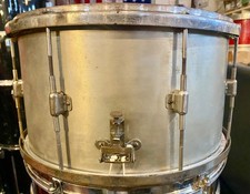 Vintage Leedy Early 1920s 8x14 Multi-Model Nickel Over Brass Snare Drum