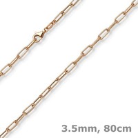 3,5Mm Paper Clip Anker Weit Kette Collier Halskette Aus 585 Gold Rotgold 80Cm