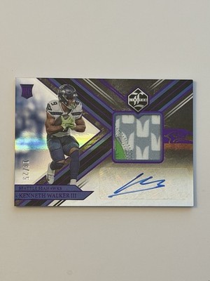 Kenneth Walker 2022 Limited Autograph 3-Color Patch RC Seattle Seahawks Auto /25