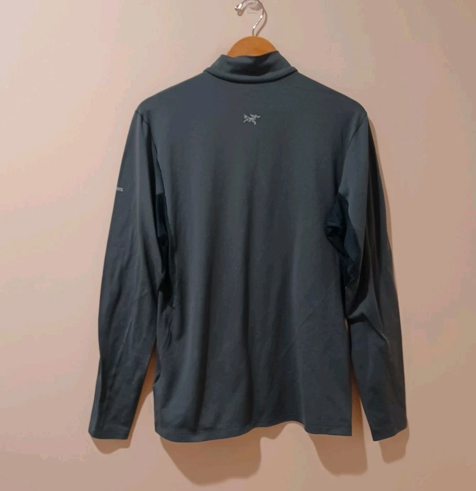 Arc'teryx 男式 Rho 混合 1/2 拉链领套衫毛衣男式 L 绿色巴塞尔 — 第 3/4 张图片