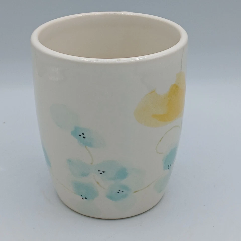 Canecas de café Threshold flores botânicas azuis e amarelas 14 oz - Imagem 3 de 4