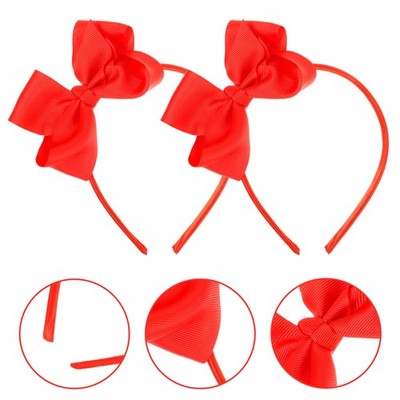 Red Bow Hairband for Girls Reusable Cloth Headband with Bow Fashion Accessory