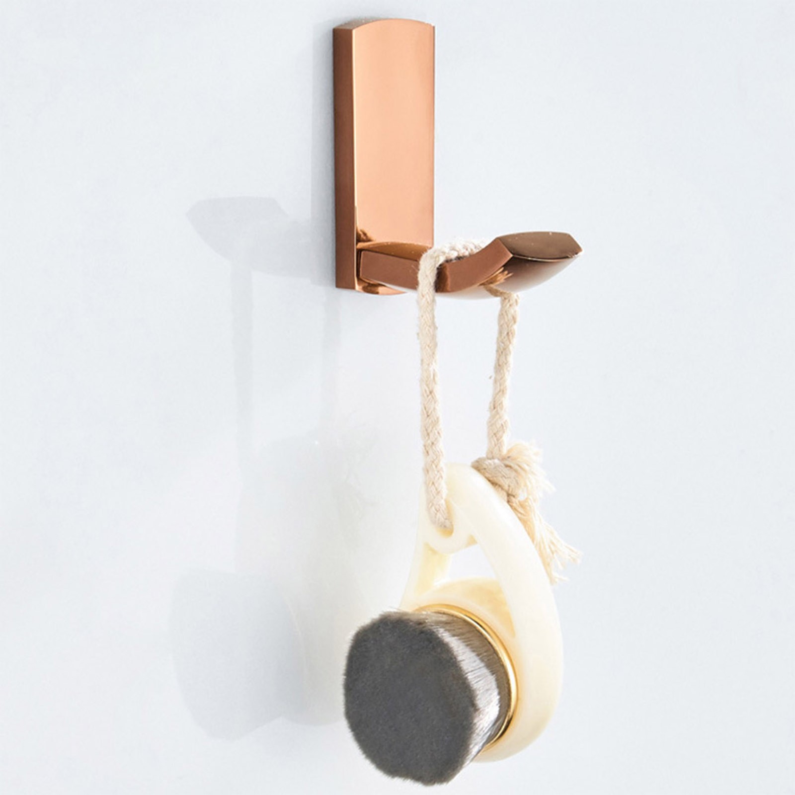 Rose Gold Brass Simple Wall Clothes Hat Towel Hook Coat Rack Hanger For Kitchen