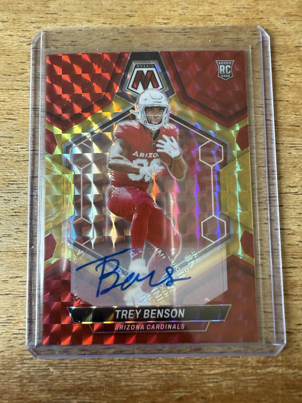 TREY BENSON 2024 MOSAIC ROOKIE AUTOGRAPH CHOICE RED YELLOW RC AUTO Q2405