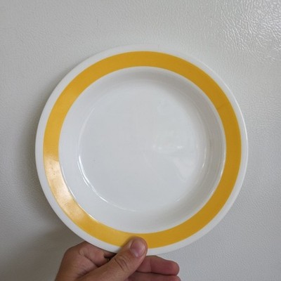 Corelle Sundance 8 1/2'' Flat Rim Soup Pasta Salad Bowl Wide Yellow Stripe