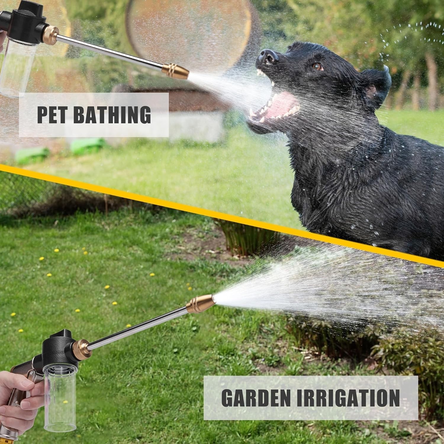 Car Wash Foam Gun with Brass Nozzle & Soap Dispenser - Heavy-Duty Cleaning Tool