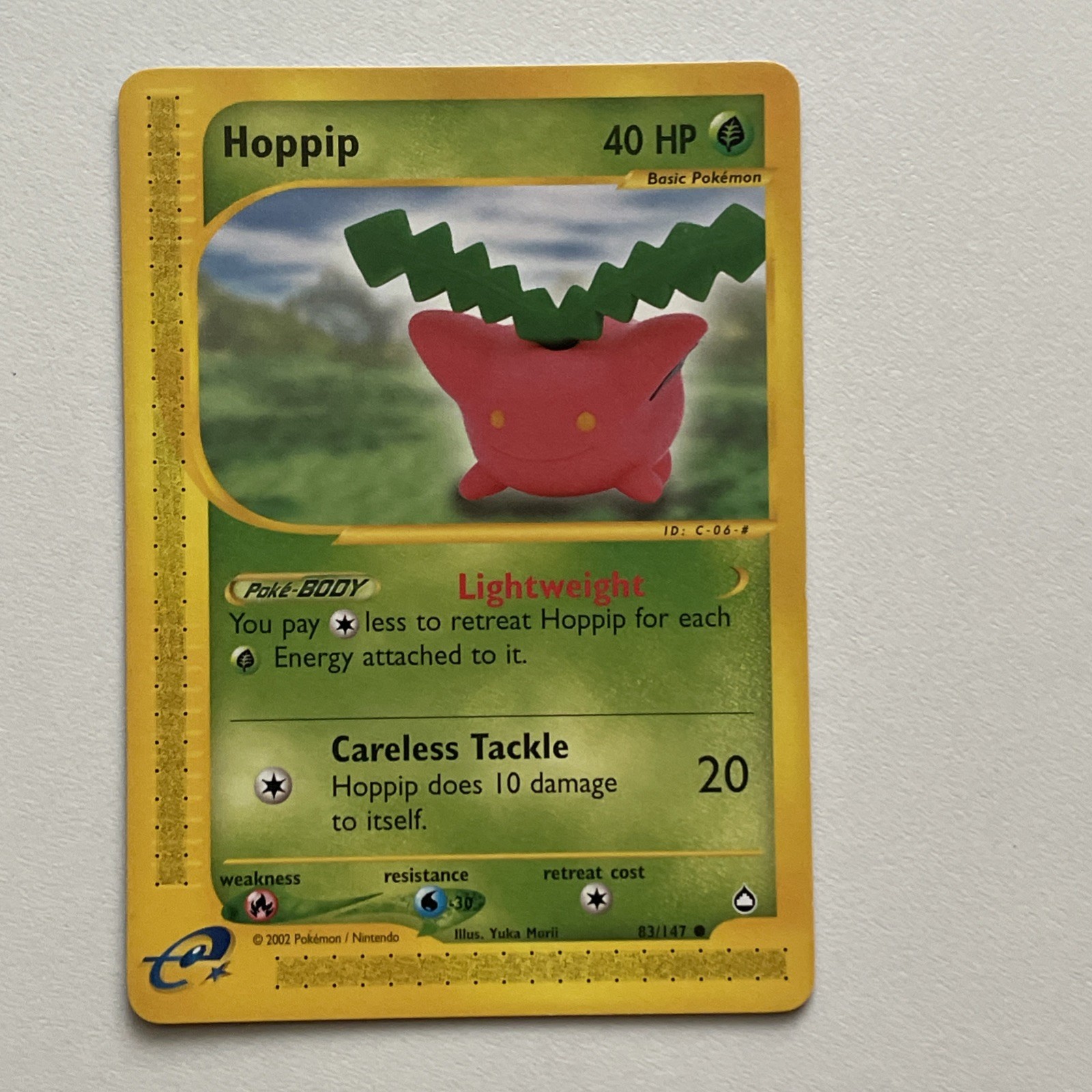 Pokémon Hoppip 083/147 Aquapolis Regular Very Nice Card For Age. See Pics